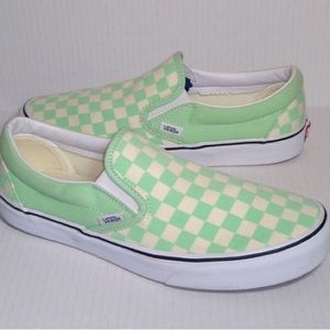 RELIST - Mint Green Checkered Vans size 6